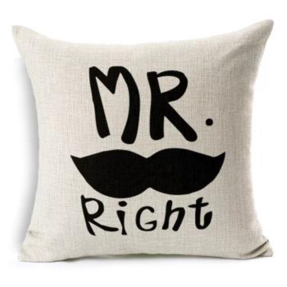 Mr. Right Canvas Throw Pillow